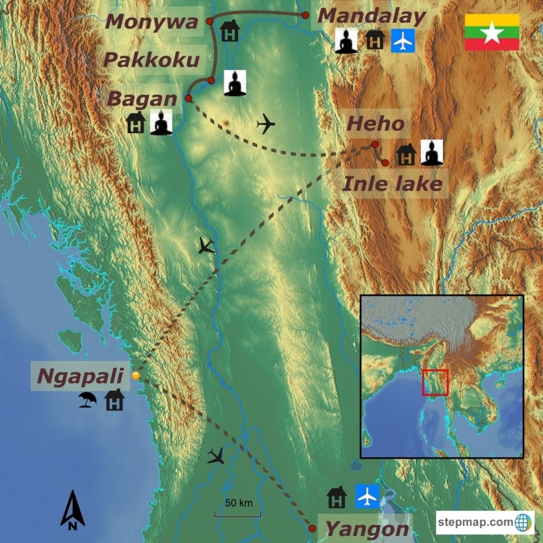 Myanmar - maagiliste templite ja kaunite randade maa